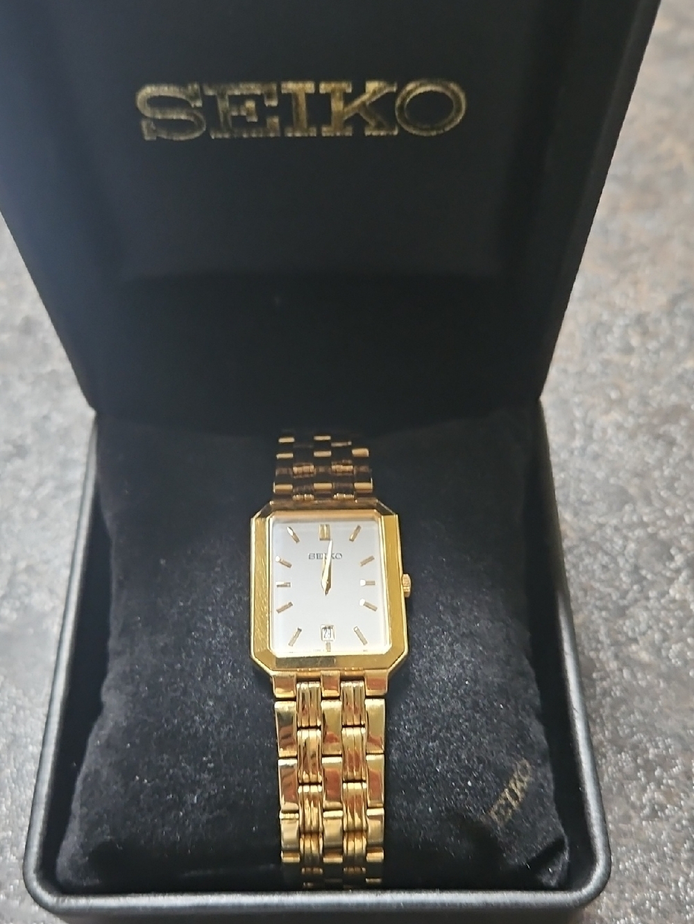 Vintage Seiko Tank Gold-Tone Men's Dress Watch V739-5B09 – New Battery & Box
